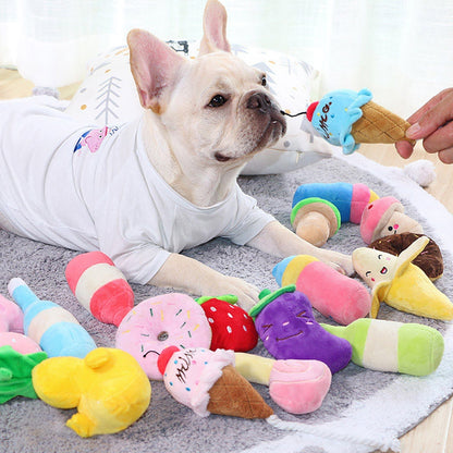 1 piece Plush Squeaky Bone Dog Toys Bite-Resistant Clean Dog Chew