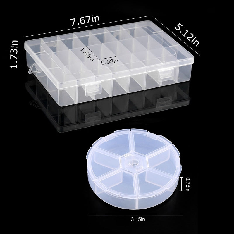 Transparent Plastic Storage Jewelry Box Compartment