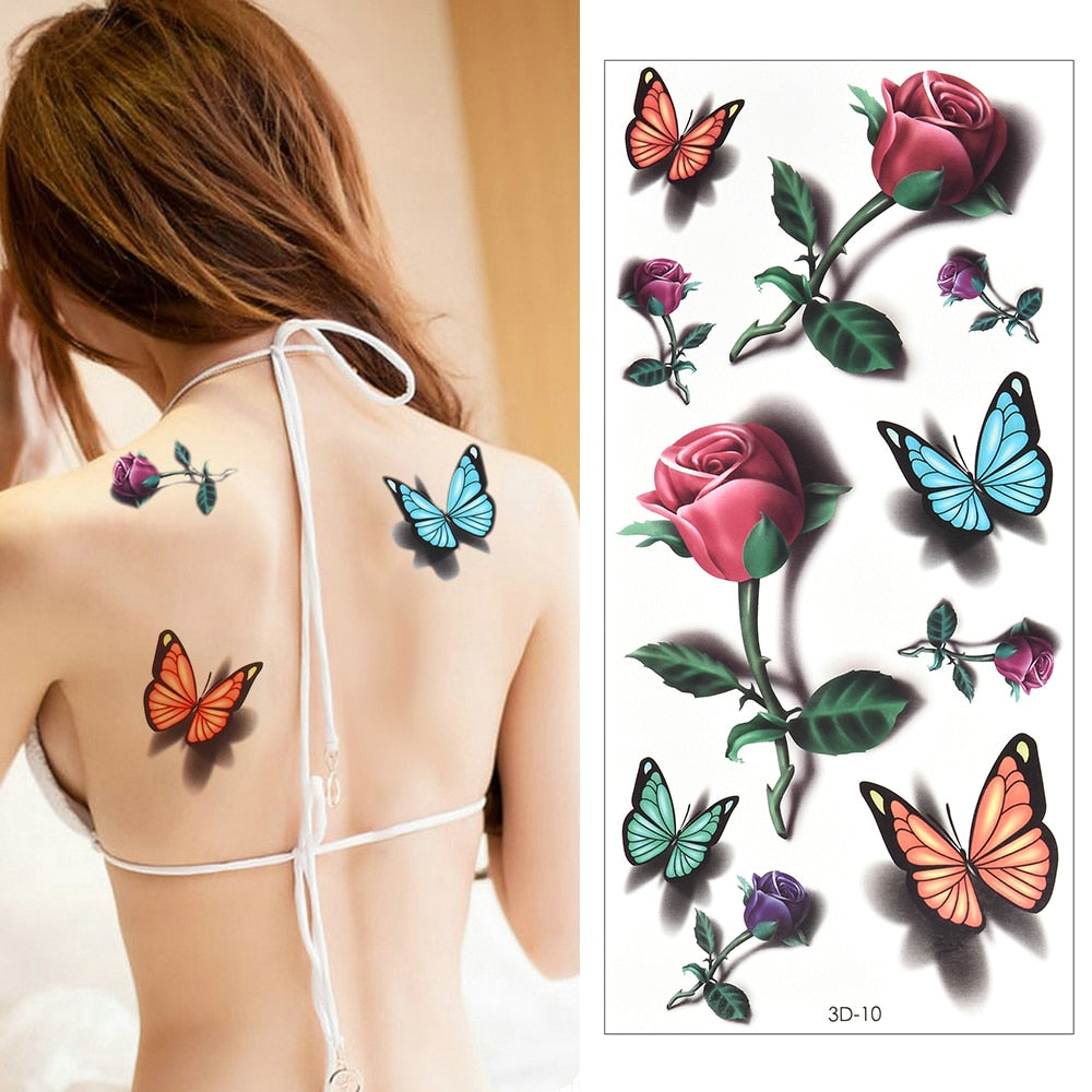 Temporary Tattoos Sticker for Women Body Art Tattoo Sticker 3D