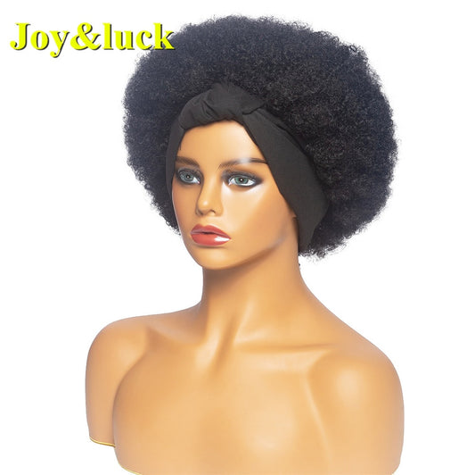 Beauty Synthetic  Headband Wig African Women Turban Wig
