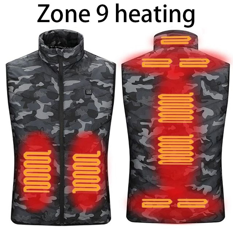 New USB Electric Heated Vest Winter Smart Heating Jackets