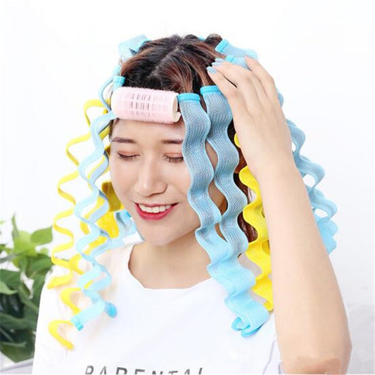 12 pieces DIY Magic Hair Curler Heatless Hair Rollers Sticks Wave