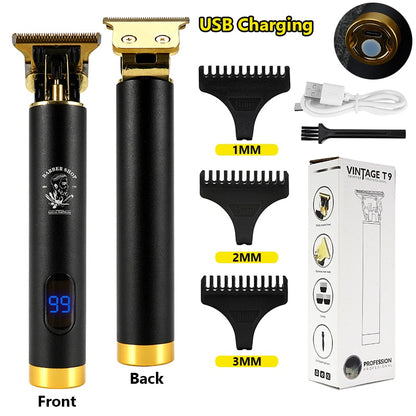 Electric Hair Clipper Man LCD 0mm Shaver Trimmer For Men Barber