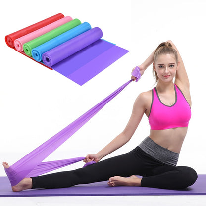 Yoga Pilates Stretch Resistance Band Elastic Exercise
