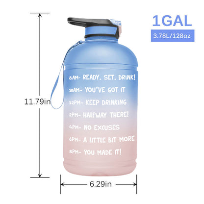 Water Bottle Direct Drinking Straw and Time Marker