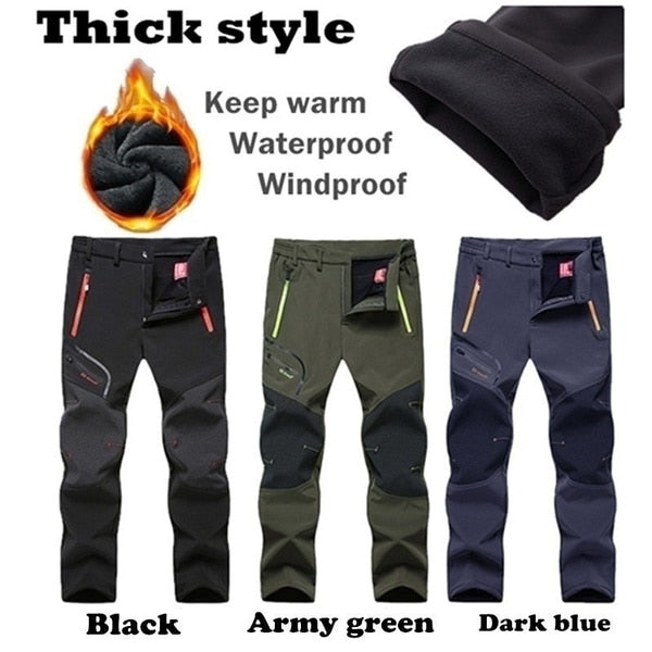 Men's Waterproof Pants Autumn Winter Outdoor Cargo Pants
