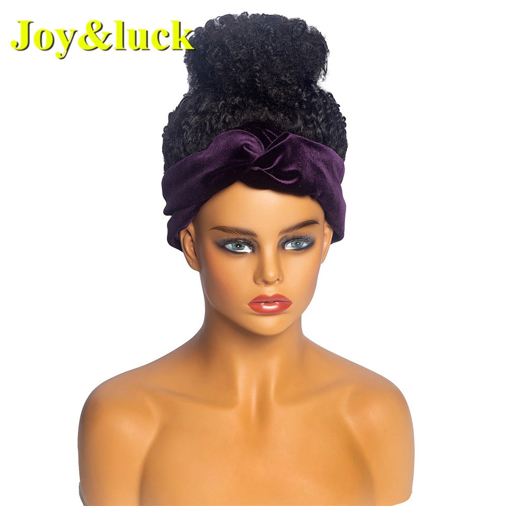 Beauty Synthetic  Headband Wig African Women Turban Wig