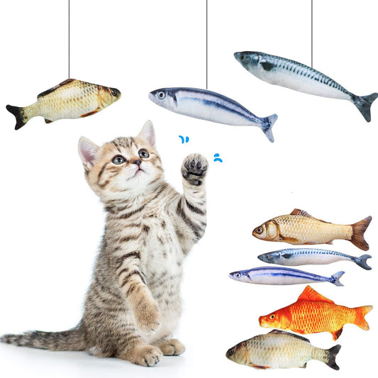 18CM Cat Toy Fish Plush Cat Scratcher Toy Interactive Fish