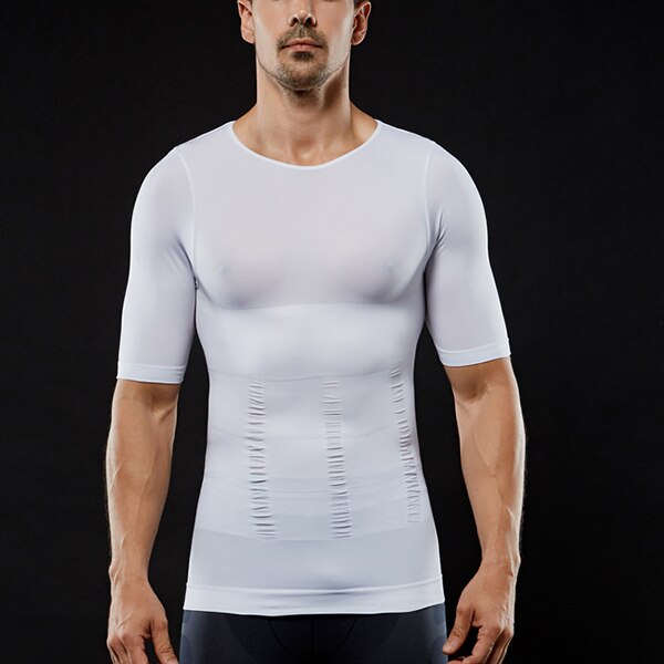 Men Compression Short Sleeve T-Shirt Belly Control Body Build Health Product