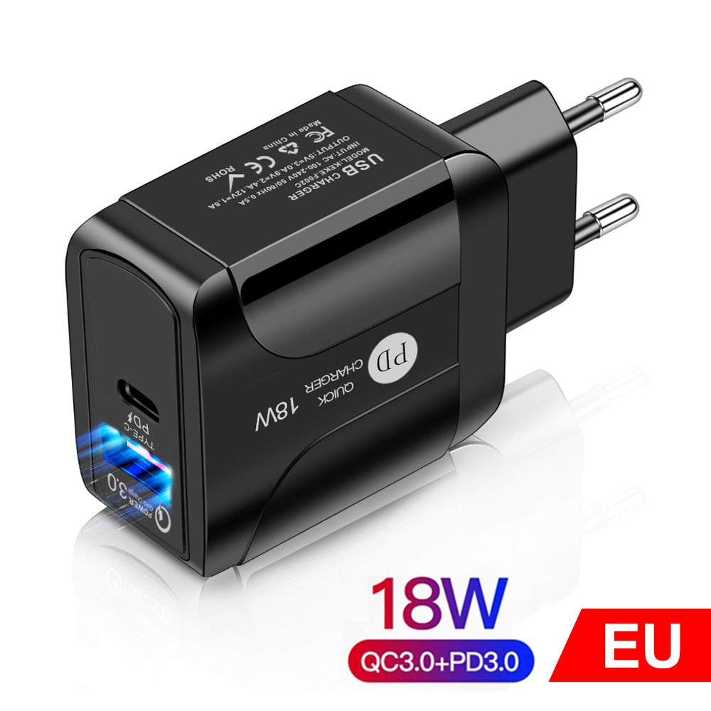AIXXCO Quick Charge 3.0 QC 18W PD USB Charger QC3.0 Fast Charging