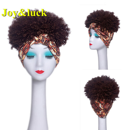 Beauty Synthetic  Headband Wig African Women Turban Wig