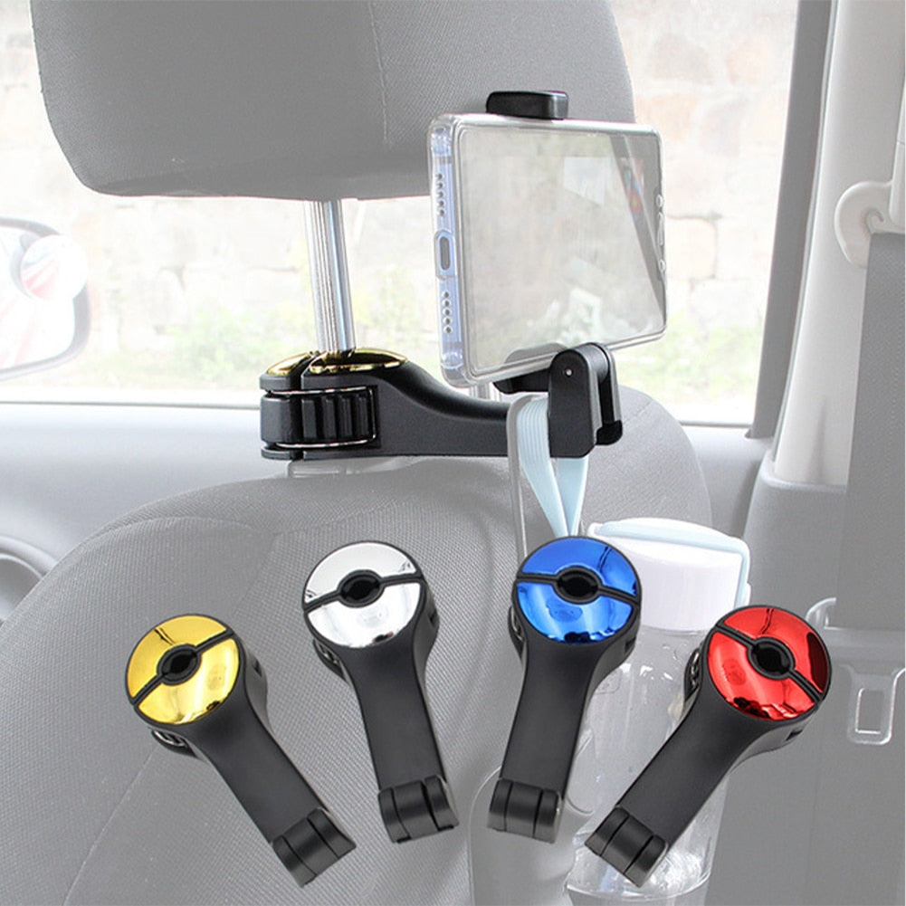 Car Gadget Back Seat Hanger Headrest Hook with Phone Holder