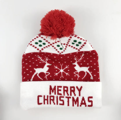 New Year LED Knitted Christmas Hat Beanie