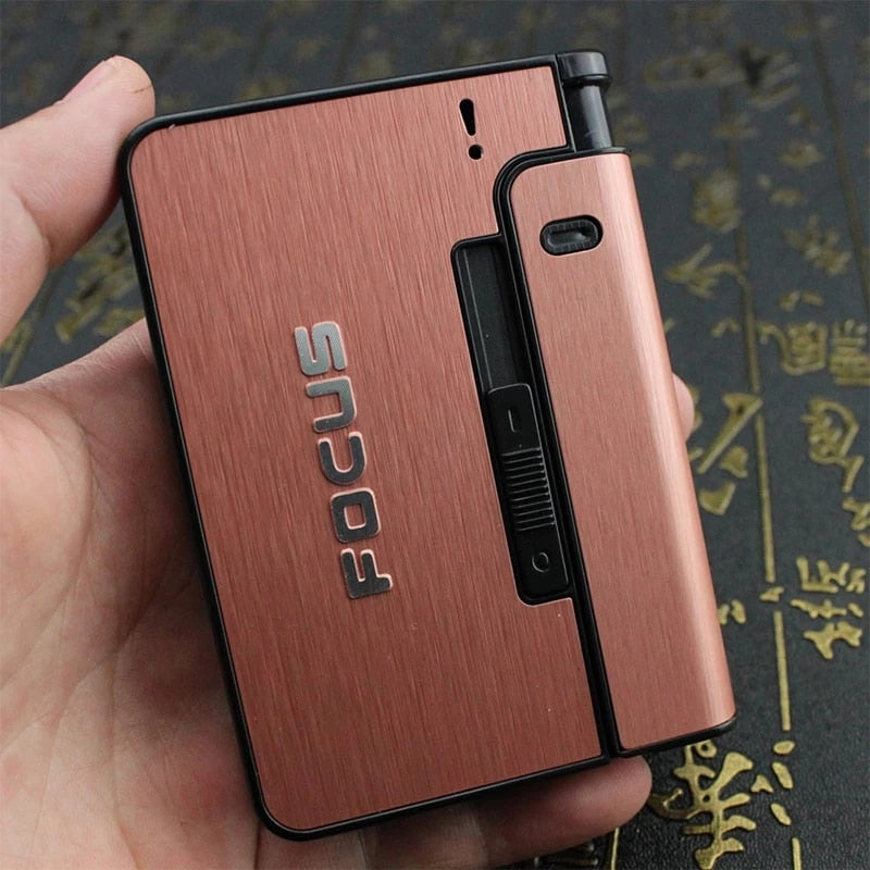 Portable Automatic Cigarette Case Metal Box