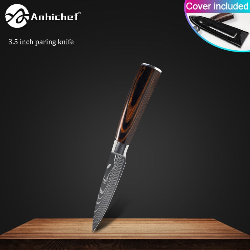 Kitchen Knives Stainless Steel Laser Damascus Knife