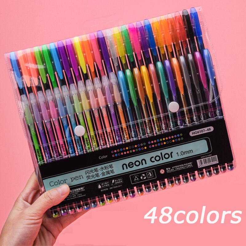 48 Color Set Glitter Sketch Drawing Color Pen