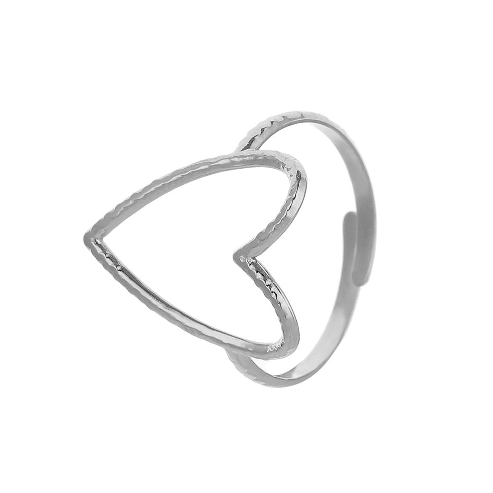 Big Heart Rings Trend Adjustable Opening Rings