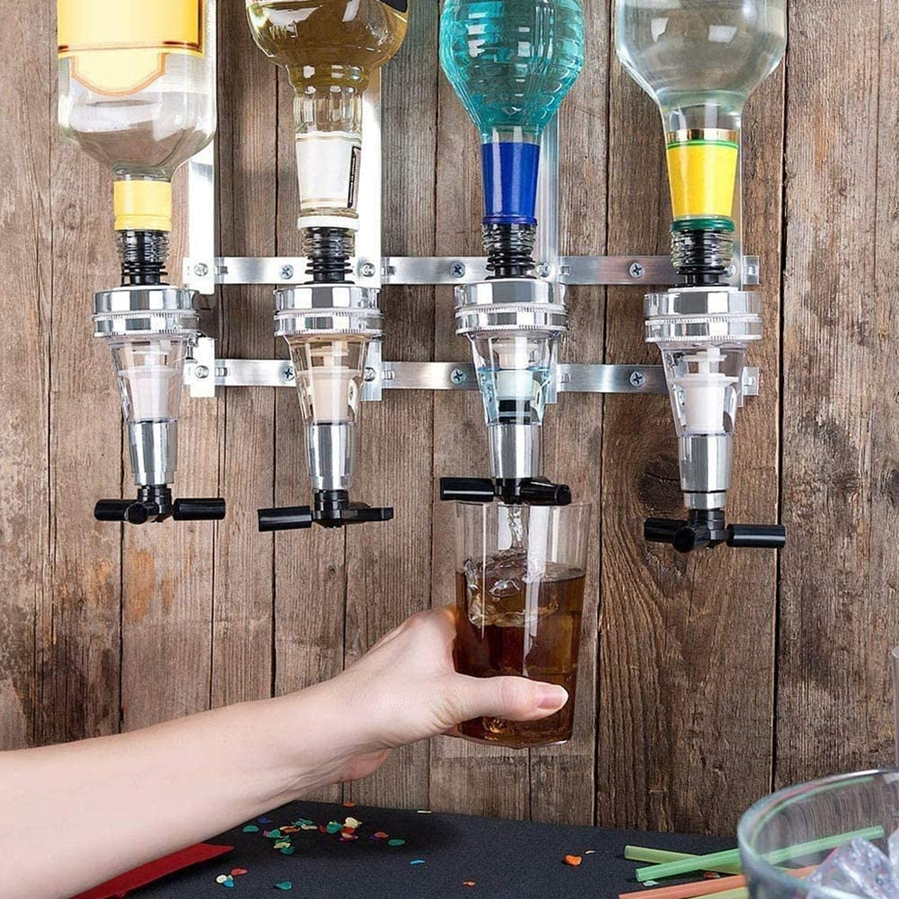 1-3 Bottle Liquor Dispenser Wall Mounted Cocktail Shaker