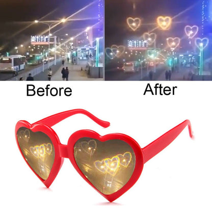 Love Heart Shaped Effects Glasses Watch The Lights