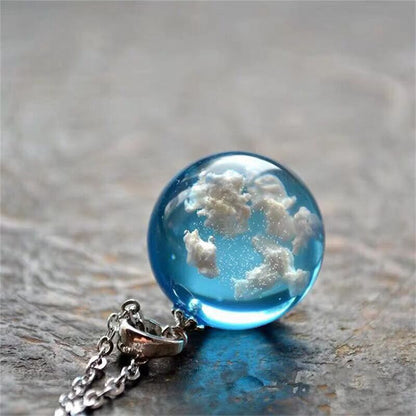 Chic Transparent Resin Rould Ball Moon Pendant
