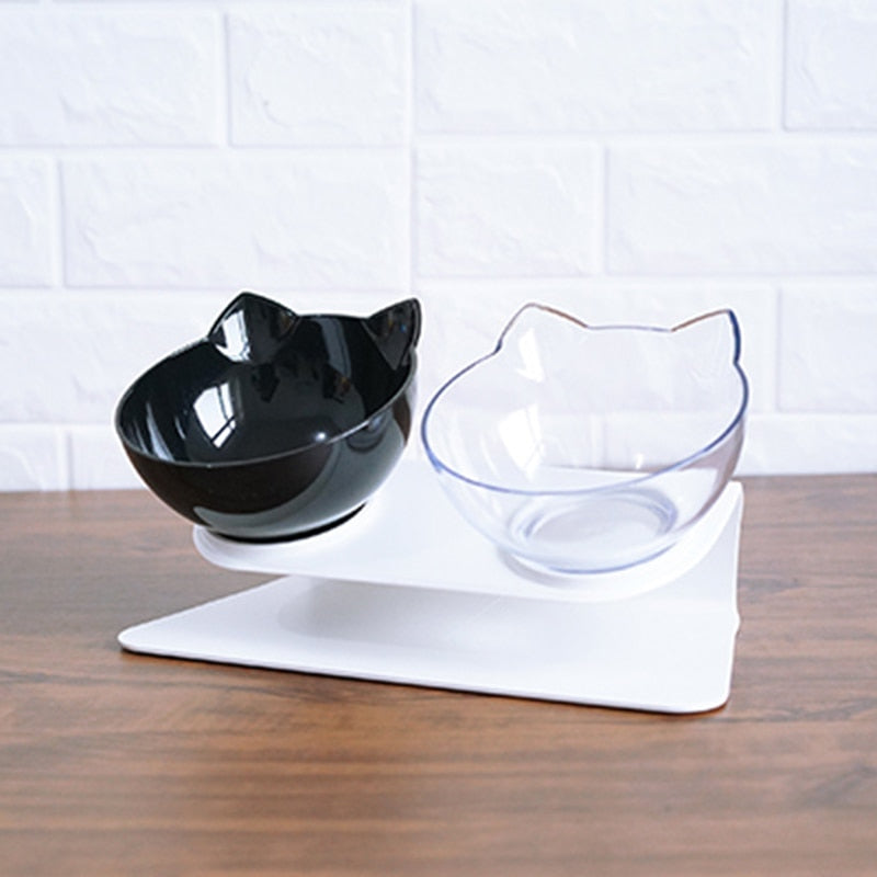 Non slip Cat Bowls Double Pet Bowls Stand Food and Water