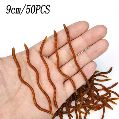 20 pieces to 100 pieces Lifelike Red Worm Soft Lure Earthworm