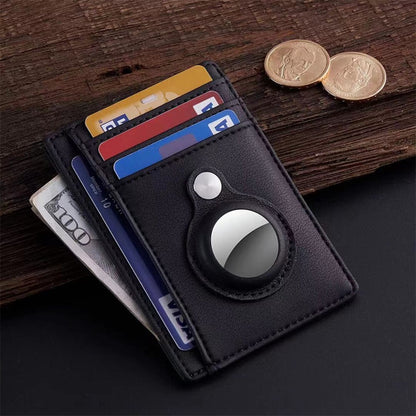 Slim Minimalist Leather For Air Tag Wallet Card Protective Case