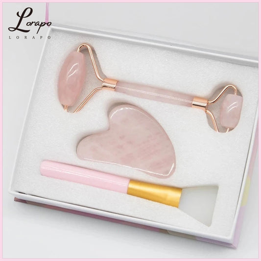 Facial Massager Roller Slimming  Jade Scraping Mask Brush Three-piece Set