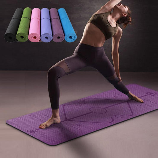 Yoga Mat with Position Line Non Slip Carpet Mat