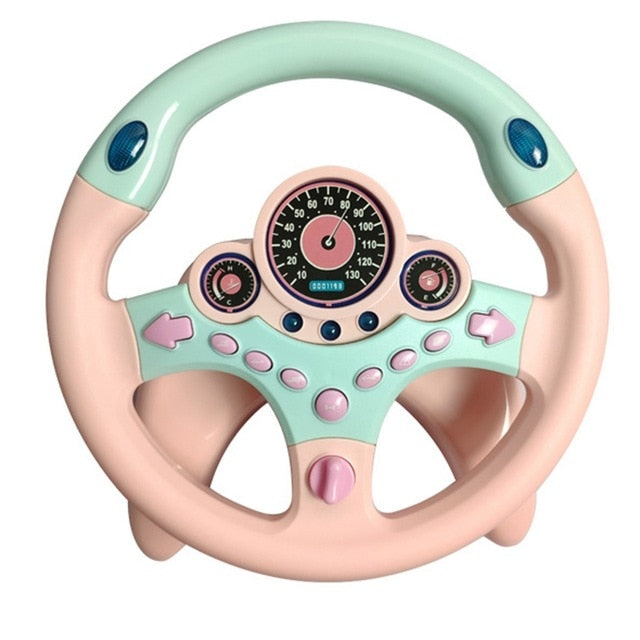 Cute Children Steering Wheel Toy with Light Simulation