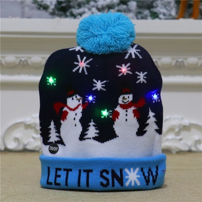 New Year LED Knitted Christmas Hat Beanie