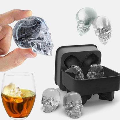3D Skull Silicone Mold Ice Cube Maker Chocolate Mould Tray