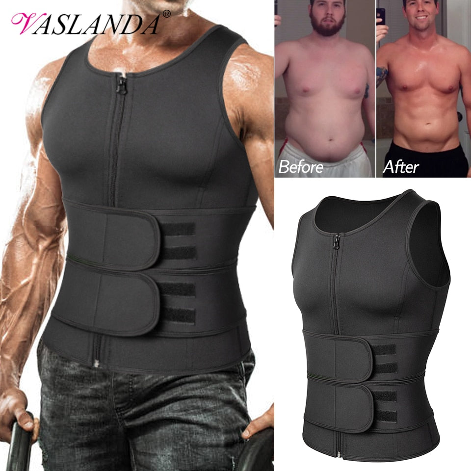 Men Body Shaper Waist Trainer Sauna Suit Sweat Vest