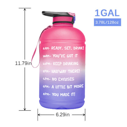 Water Bottle Direct Drinking Straw and Time Marker