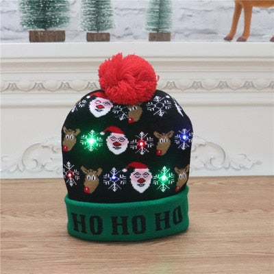 New Year LED Knitted Christmas Hat Beanie