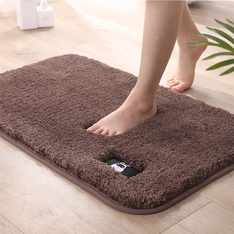 High-hair bathroom toilet door absorbent floor mat