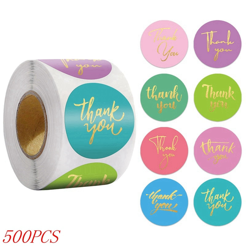 Blue Thank You Stickers For Envelope Sealing Labels