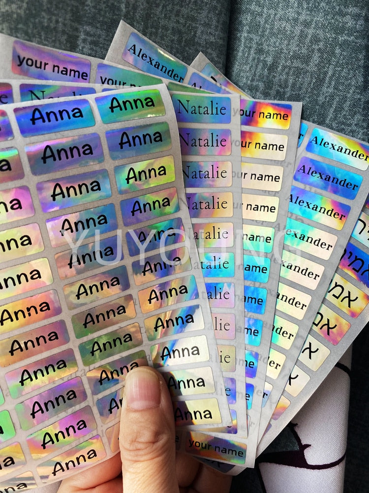 Silver Laser Personalized Tag Stickers Customize