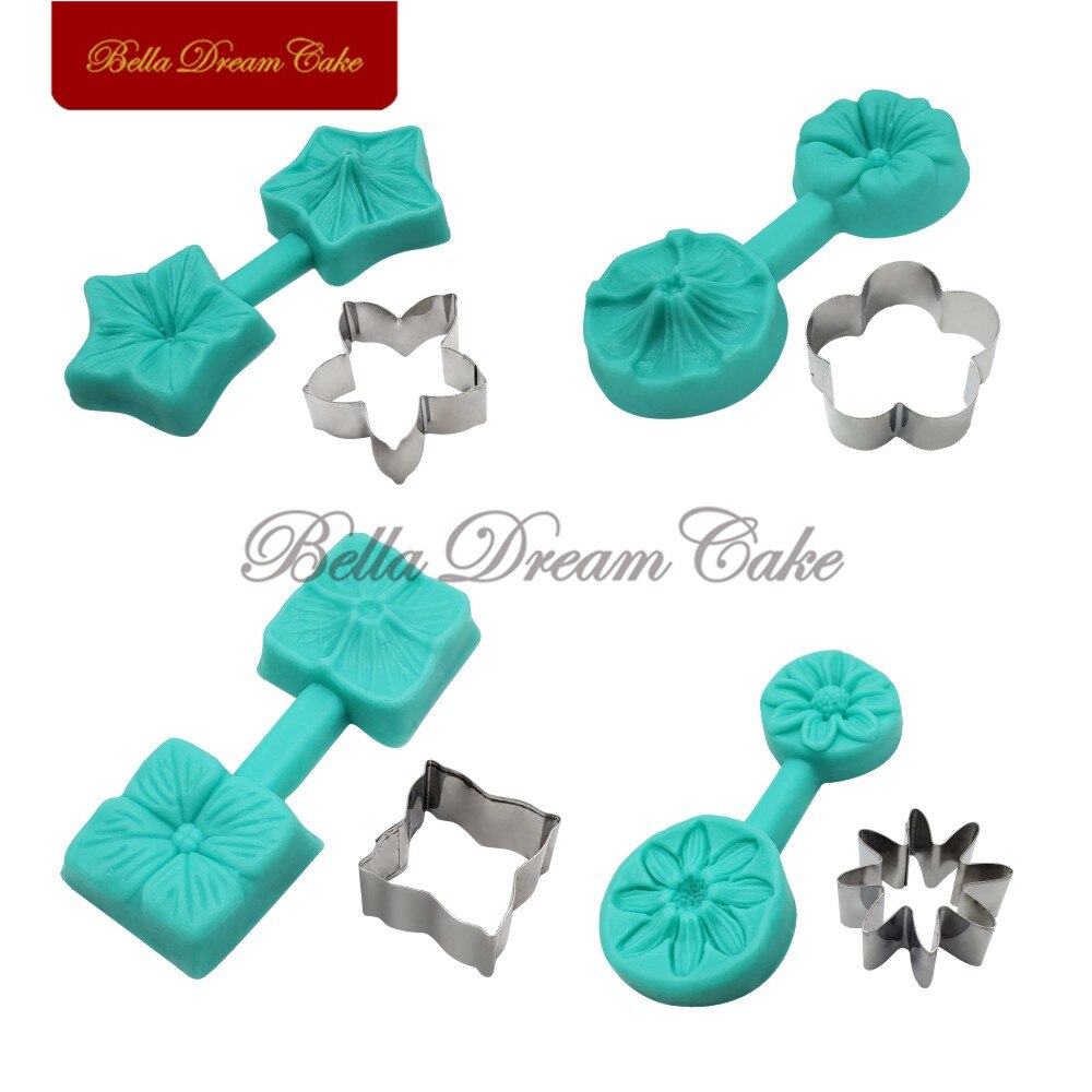 4 Style Flower Petal Veiner Silicone Molds