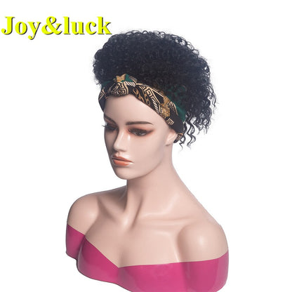 Beauty Synthetic  Headband Wig African Women Turban Wig