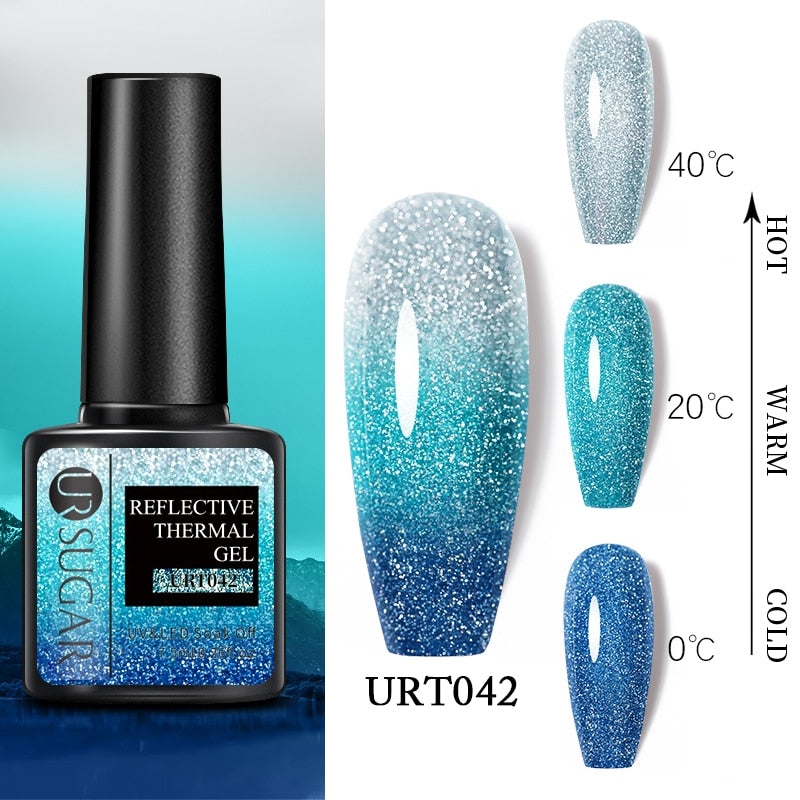 Beauty Thermal Ultra-thin Glitter 3 Colors Soak Off Nail Art Gel