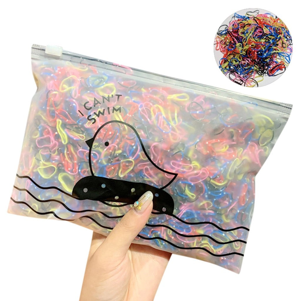 1000Pieces Pack Colorful Small Disposable Hair Bands