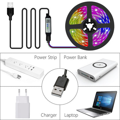 LED Strip Lights Bluetooth USB SMD 5V RGB LED Lamp