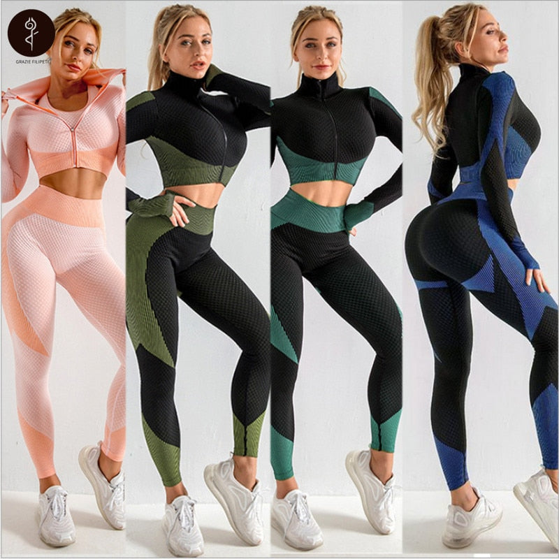 Push Up Fitness Sport Suit Seamless Women Yoga Set