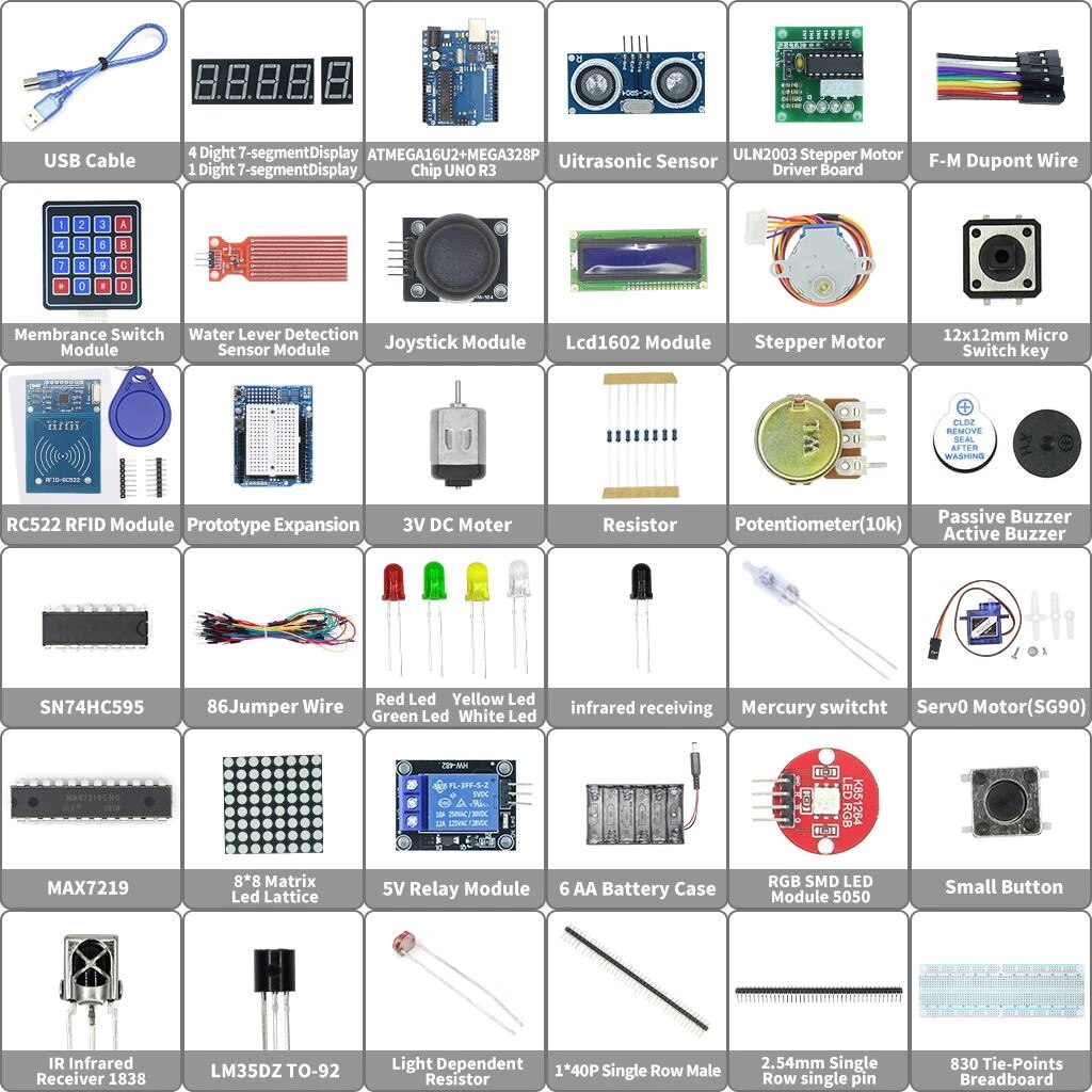 Starter Kit for Arduino Uno Breadboard and holder