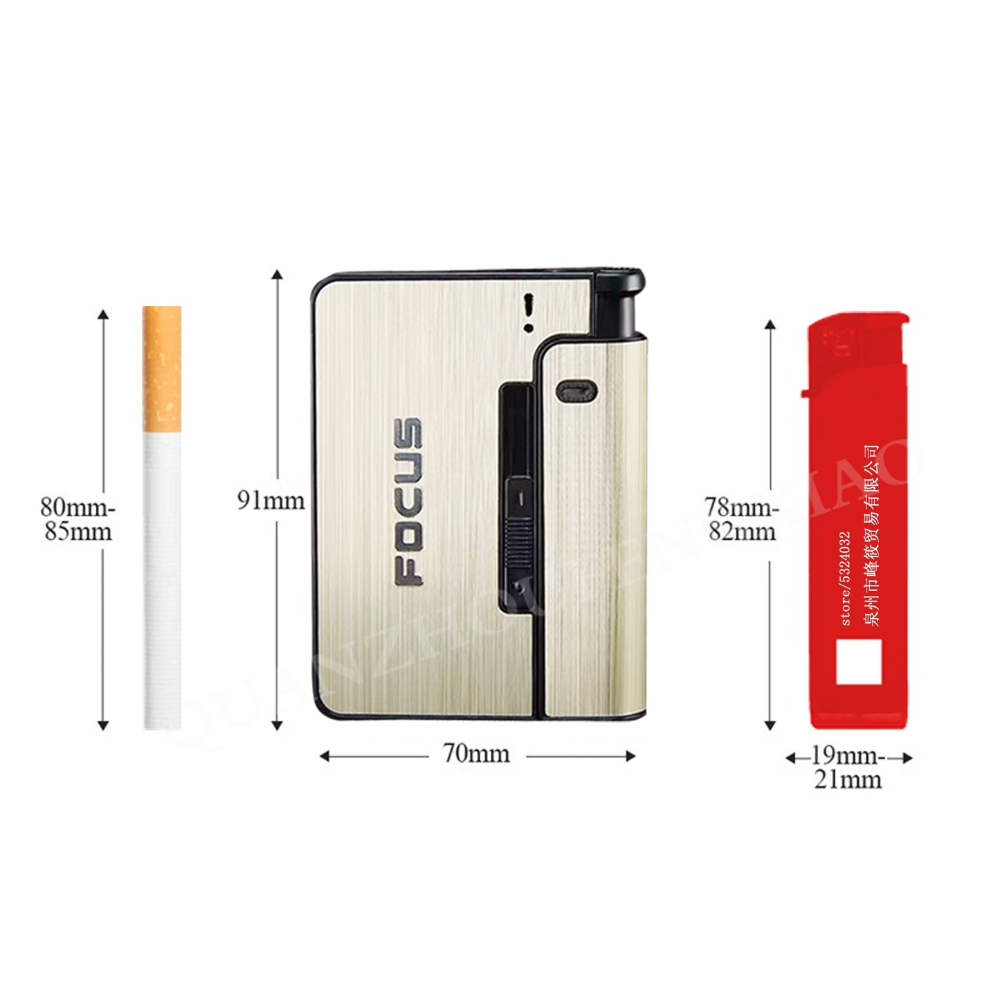 Portable Automatic Cigarette Case Metal Box