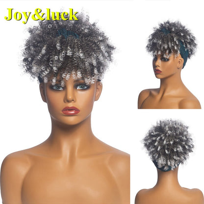 Beauty Synthetic  Headband Wig African Women Turban Wig