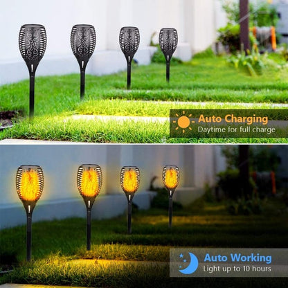 Outdoor Led Solar Lights Flickering Dancing Flame Torch Solar