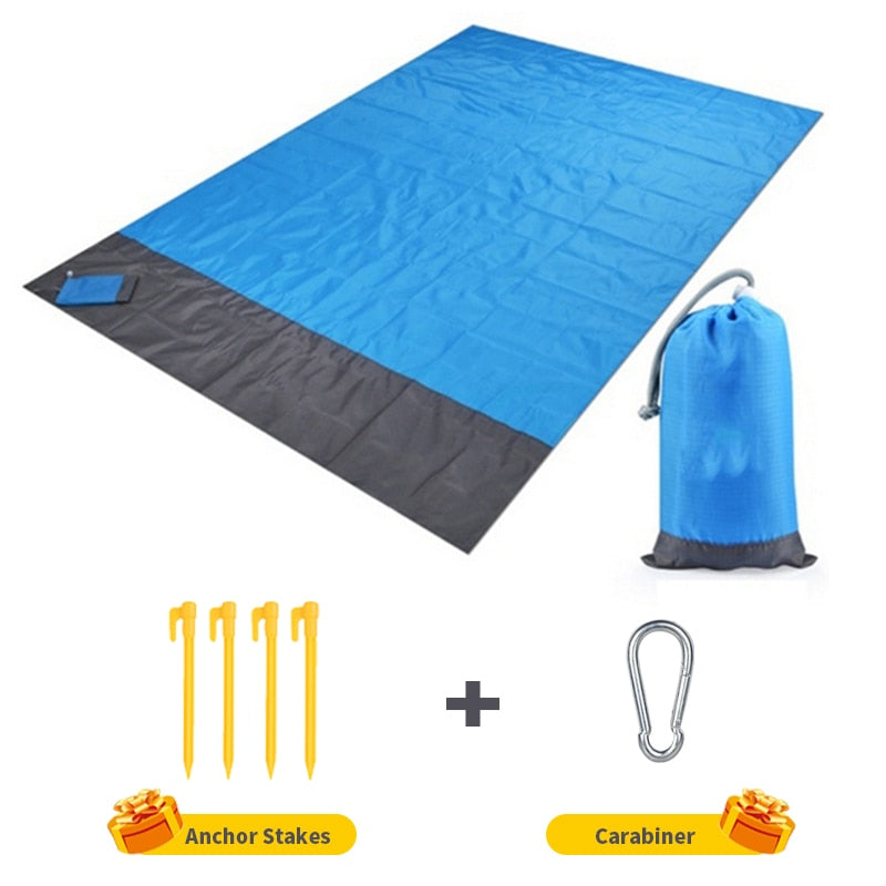 Waterproof Pocket Beach Blanket Folding Camping Mat Mattress