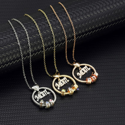 Personalize Name Beads Necklace Birthstone